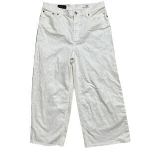 J.Crew Essential Wide Rayne Leg Pants Size 31 Pockets White